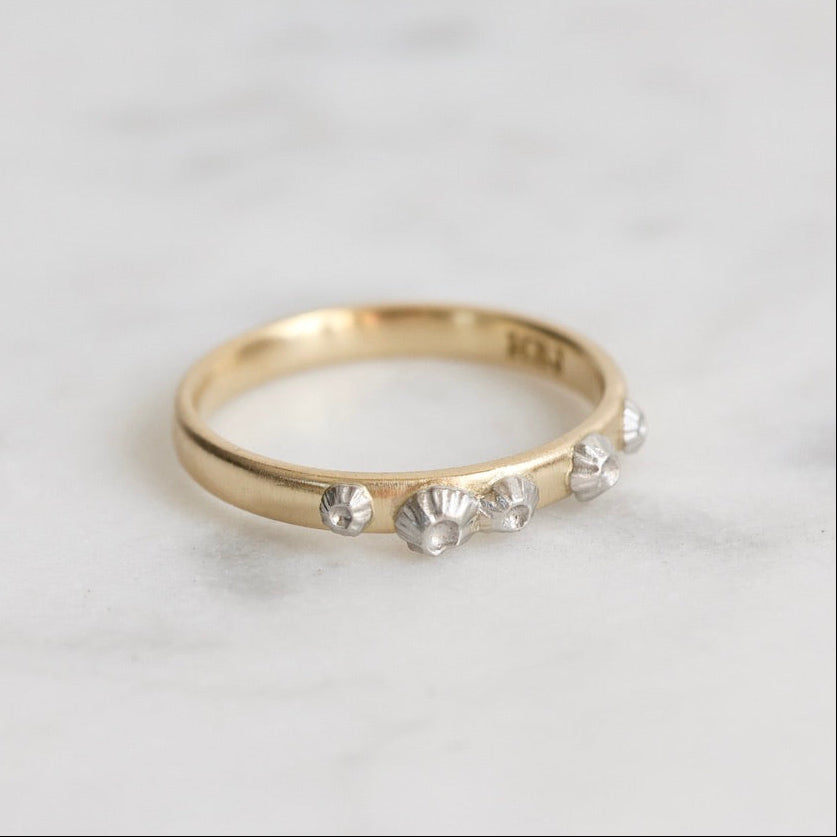 gold barnacle band with platinum barnacles 