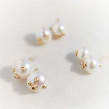 Pearl Ruthie B. Studs with Barnacles