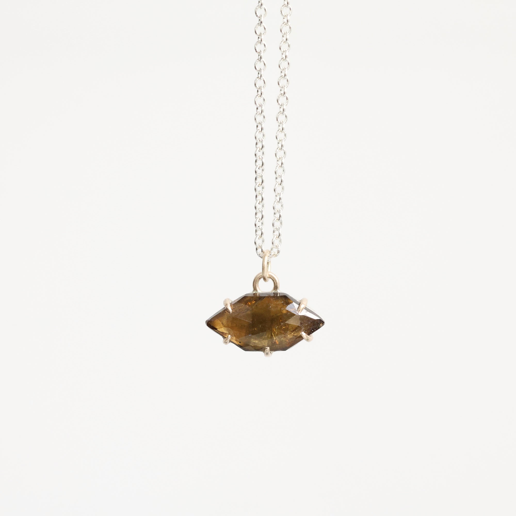 Necklace with a pendant on a white background