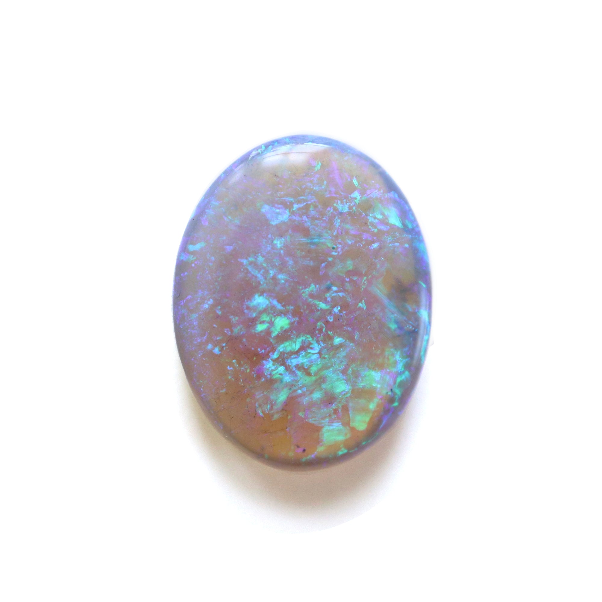 7.2ct Lightning Ridge Australian Opal on white background.