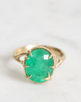 Large green gemstone ring