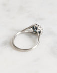 Platinum branchy ring with deep blue stone