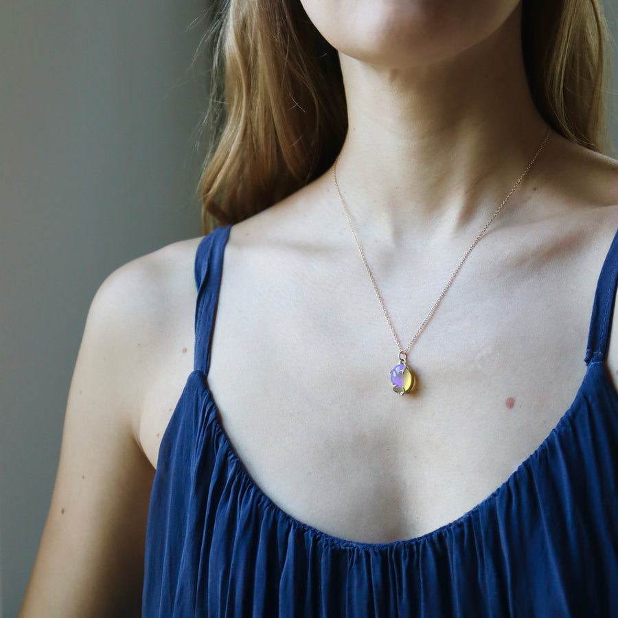 Briar Rose Opal +Diamond Branch Waiting Necklace