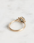 Gold branch rings with blue gemstone and diamonds