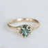 Green/blue sapphire in gold branchy setting