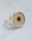 Hannah Blount Jewelry Rorschach Starburst Agate Cameo Ring in Silver with 18k Gold