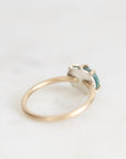 Green stone ring from behind