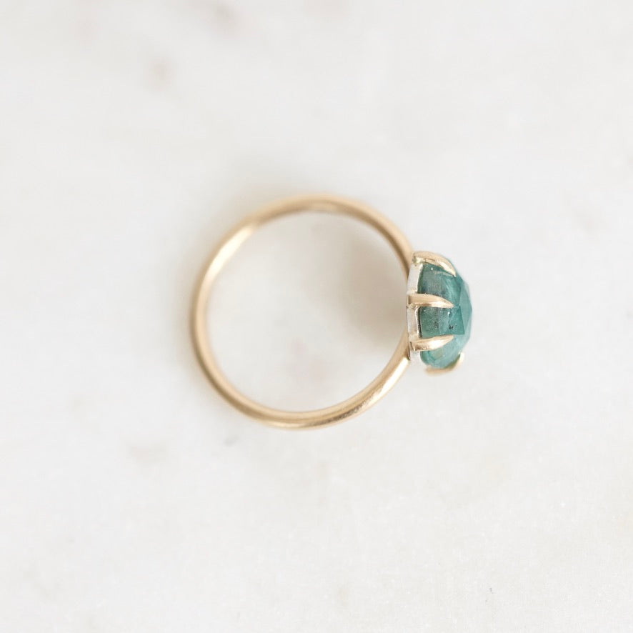 Green stone ring from above 
