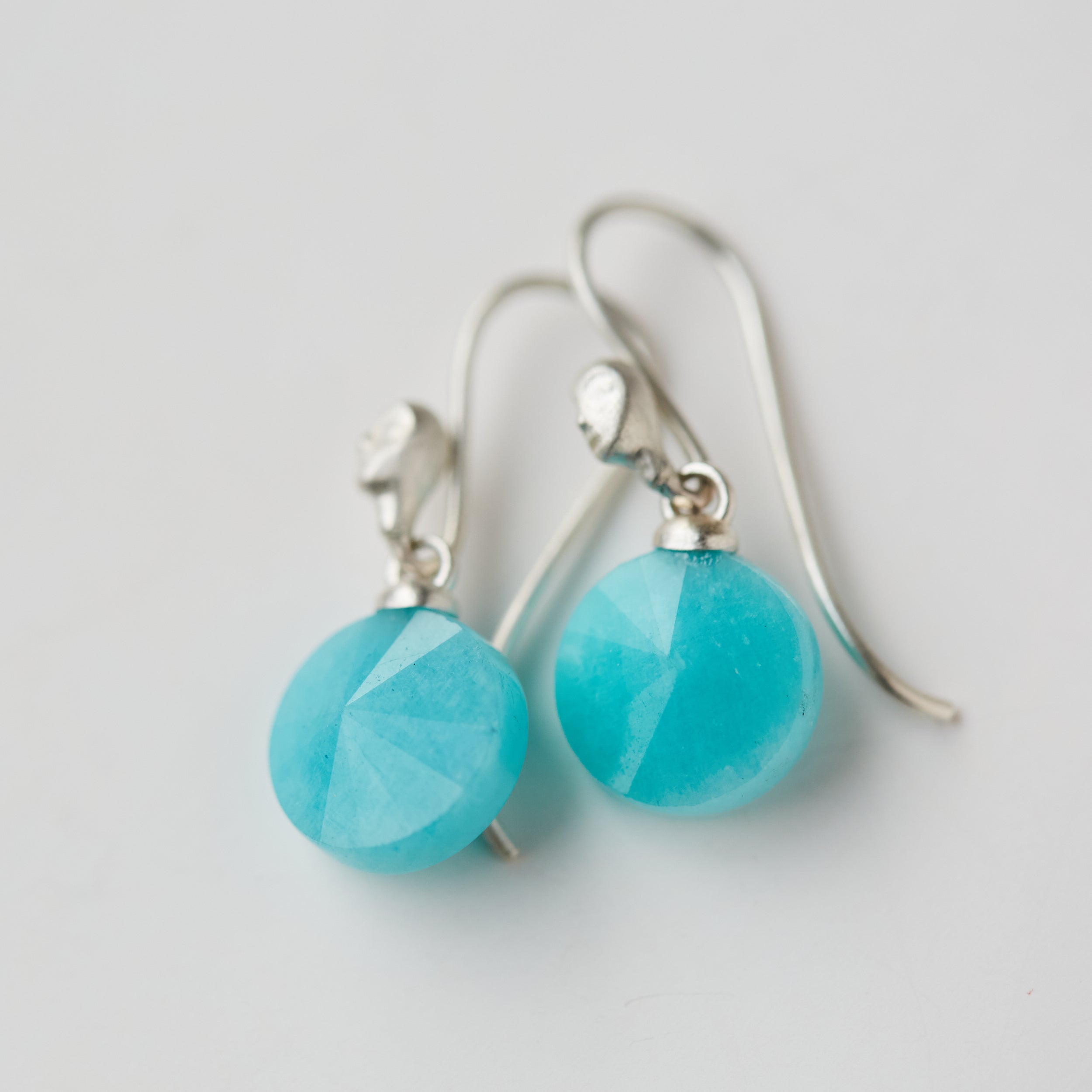 Amazonite Figurehead Cameo Earrings by Hannah Blount
