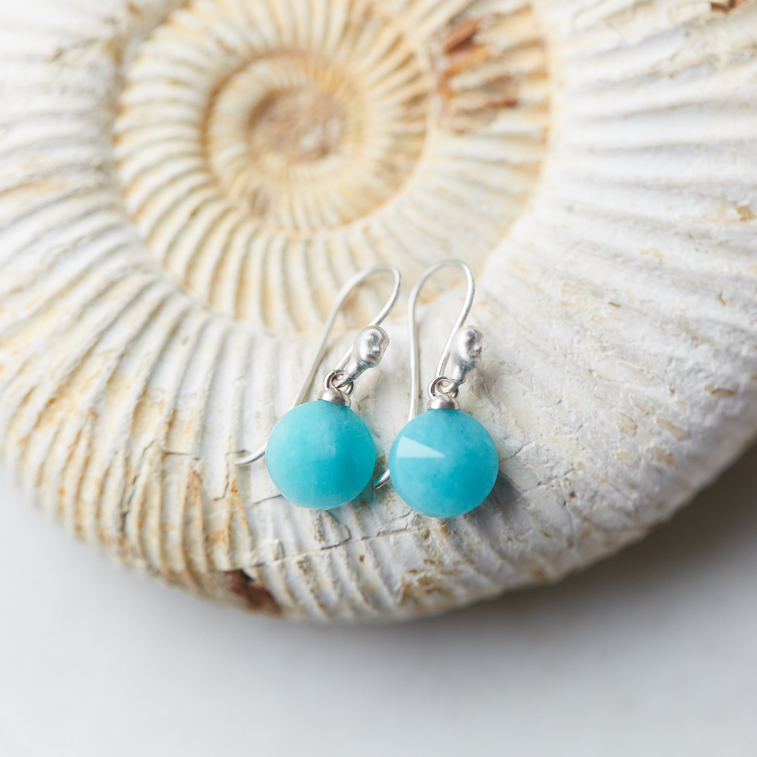 Amazonite Figurehead Cameo Earrings by Hannah Blount