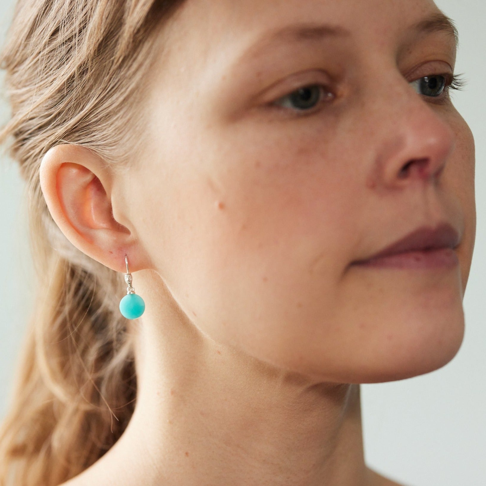 Amazonite Figurehead Cameo Earrings by Hannah Blount