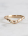 curved barnacle band solid gold with diamonds