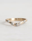 gold ring with platinum barnacles and diamonds