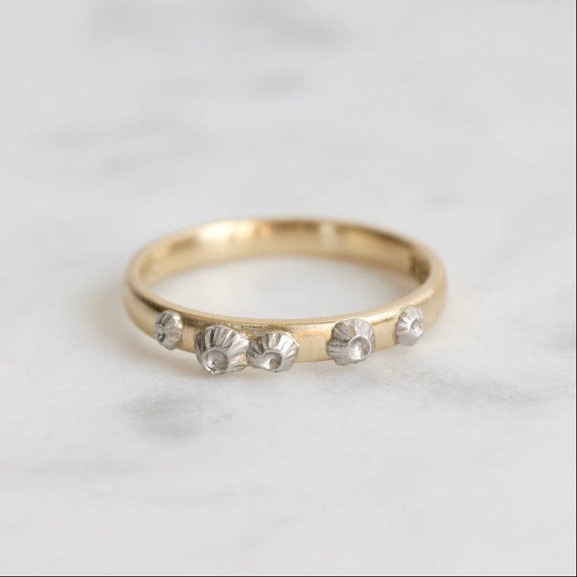 gold barnacle band with platinum barnacles 