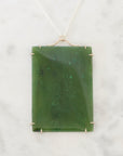 Large green rectangular stone pendant 