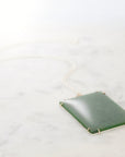 Large green rectangular stone pendant 