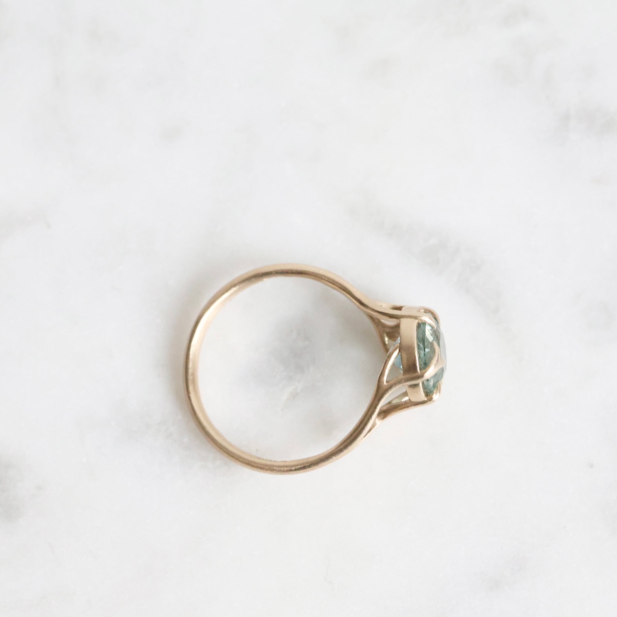 Gold branch ring with blue stone 