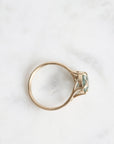 Gold branch ring with blue stone 