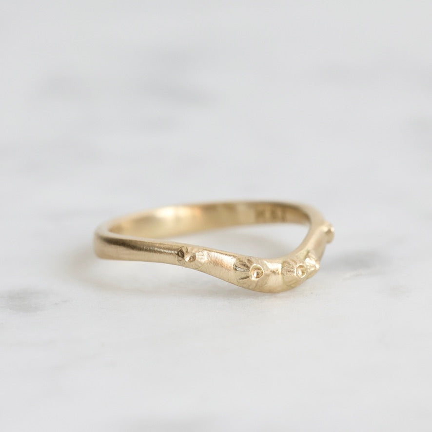 curved gold barnacle bad with gold barnacles