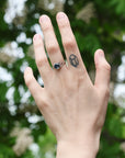 platinum branchy ring on hand