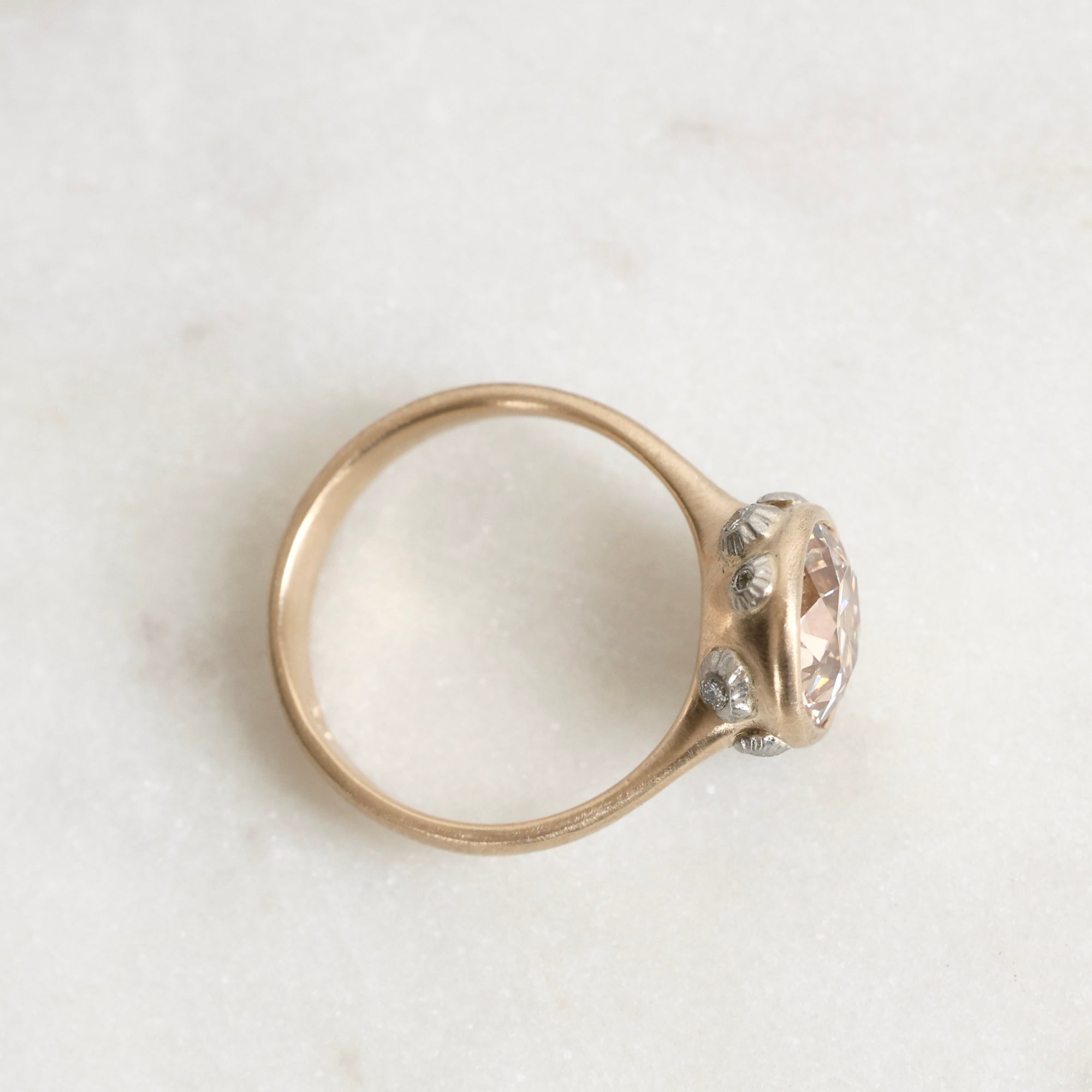Gold Ring with platinum barnacles from above 