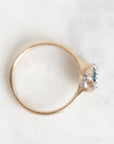 Gold bezel set ring with platinum barnacles. 