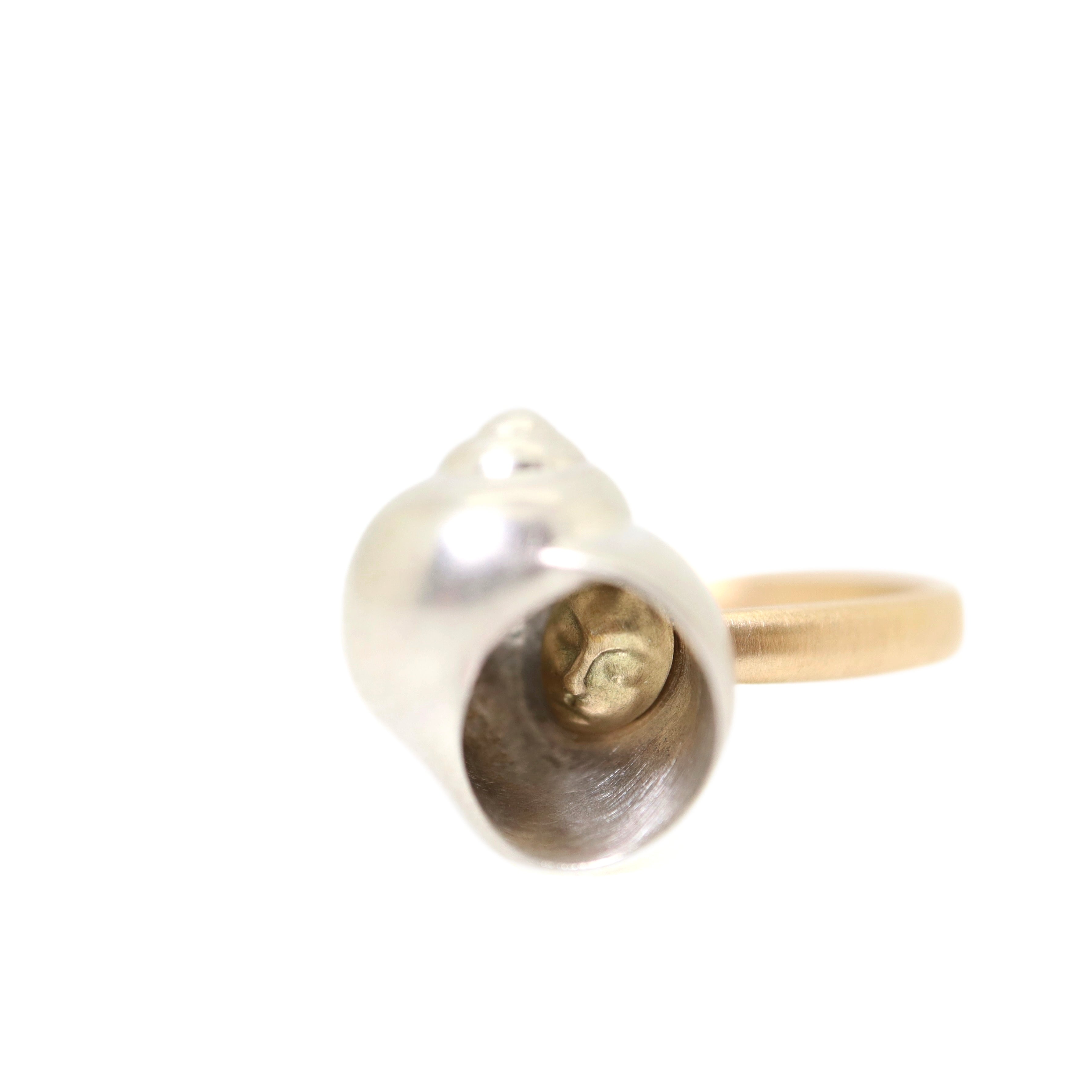 Moon snail hermit crab cameo ring - Hannah Blount