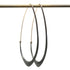 large oxidized silver facet hoops with gold wire