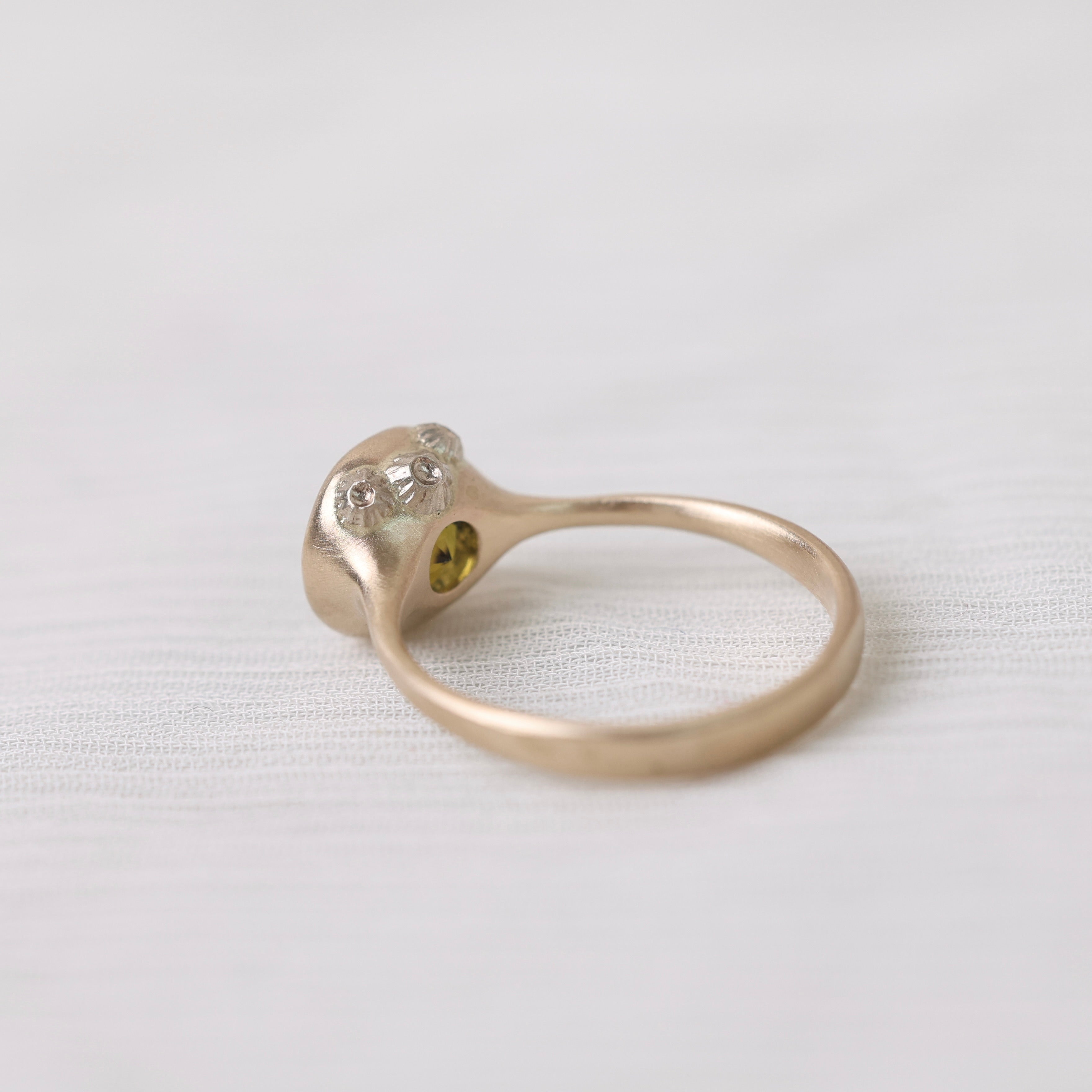 back of gold ring with barnacles 