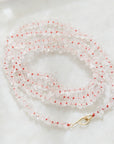 Hannah Blount Jewelry Double Herkimer Crystal Knotted Ruthie B. Necklace with Red Silk