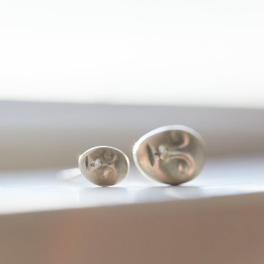 Hannah Blount Jewelry- Grey Lady Cameo Studs- Silver- Little and Large Sizes