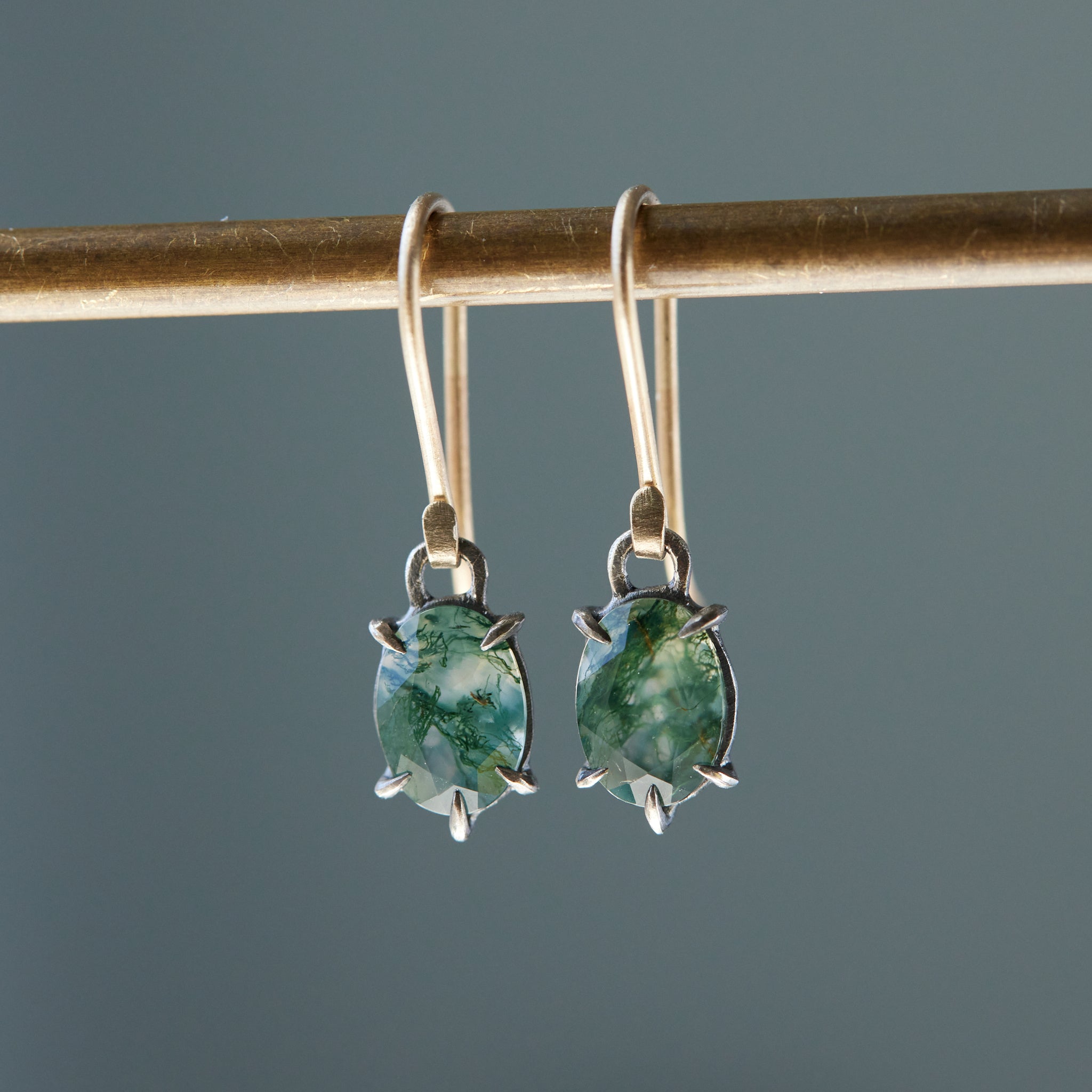 Mist + Moss Agate Vanity Earrings