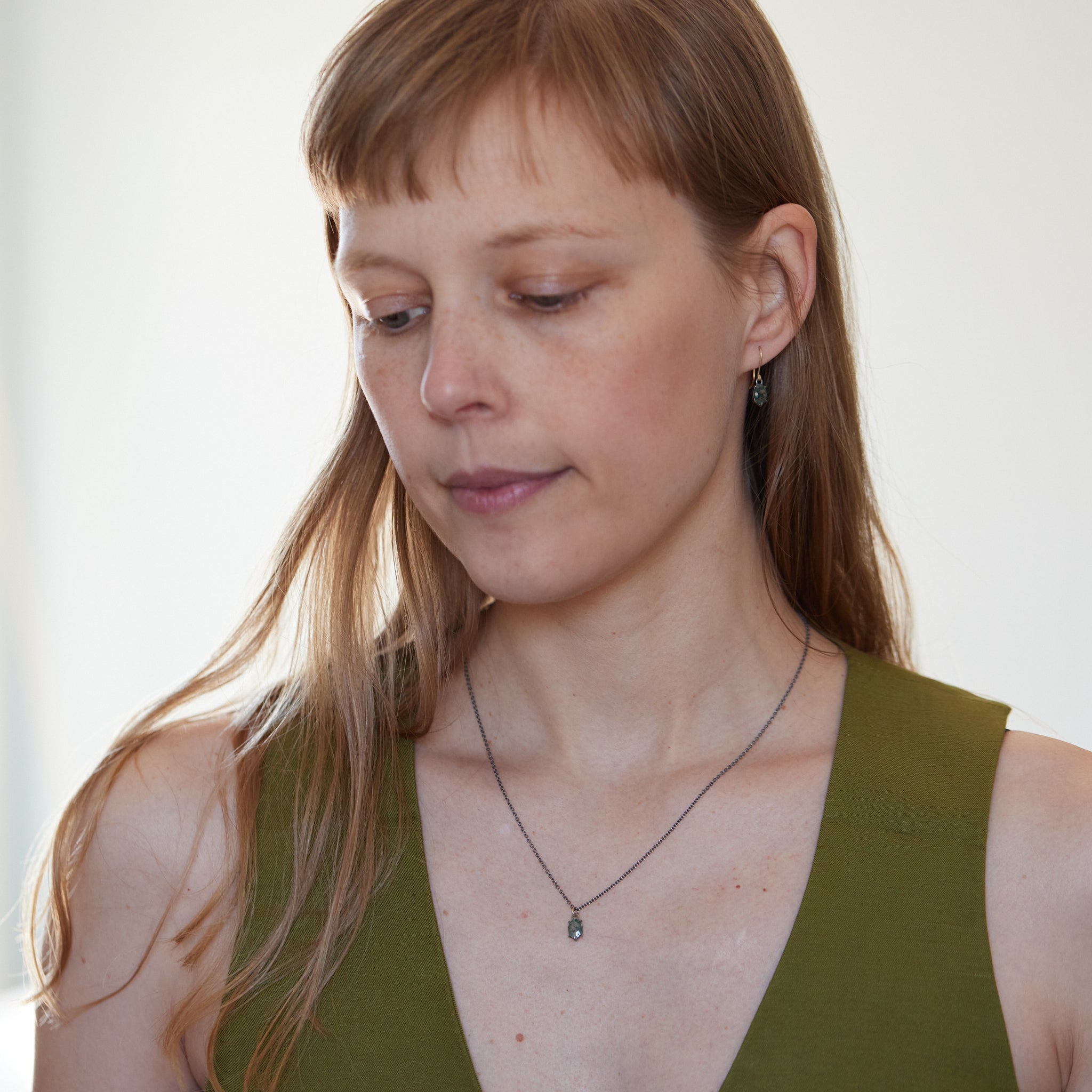 Mist + Moss Agate Vanity Necklace