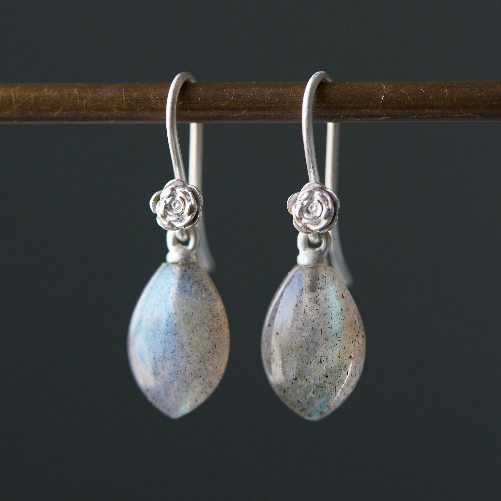 Cosmic Rose Labradorite Garden Earrings