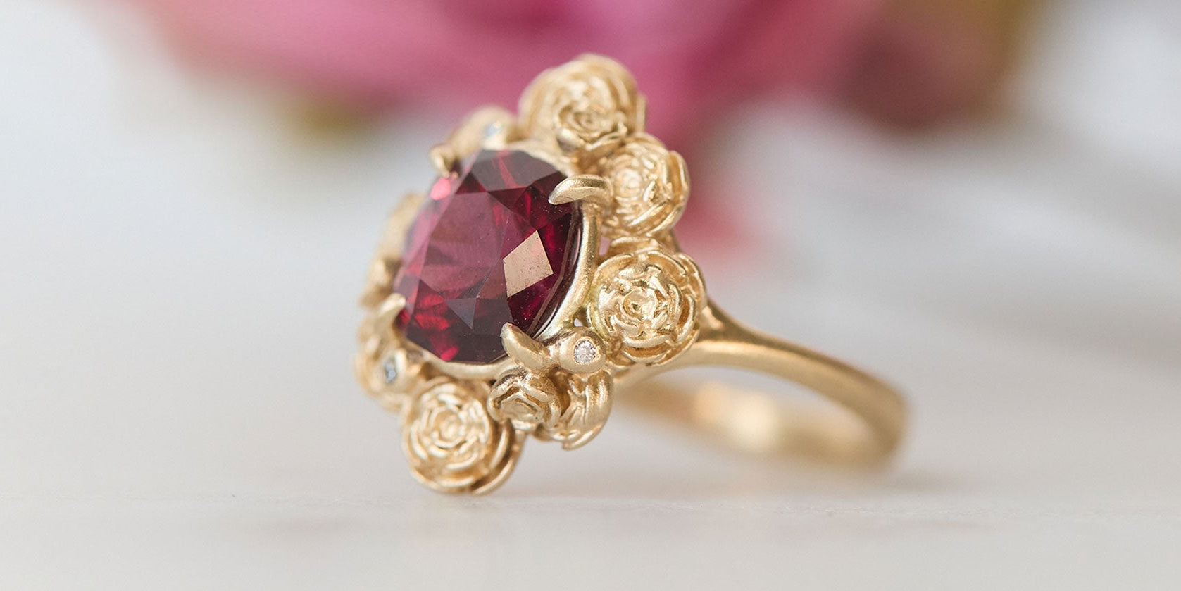 Hannah Blount jewelry cherry garnet ring