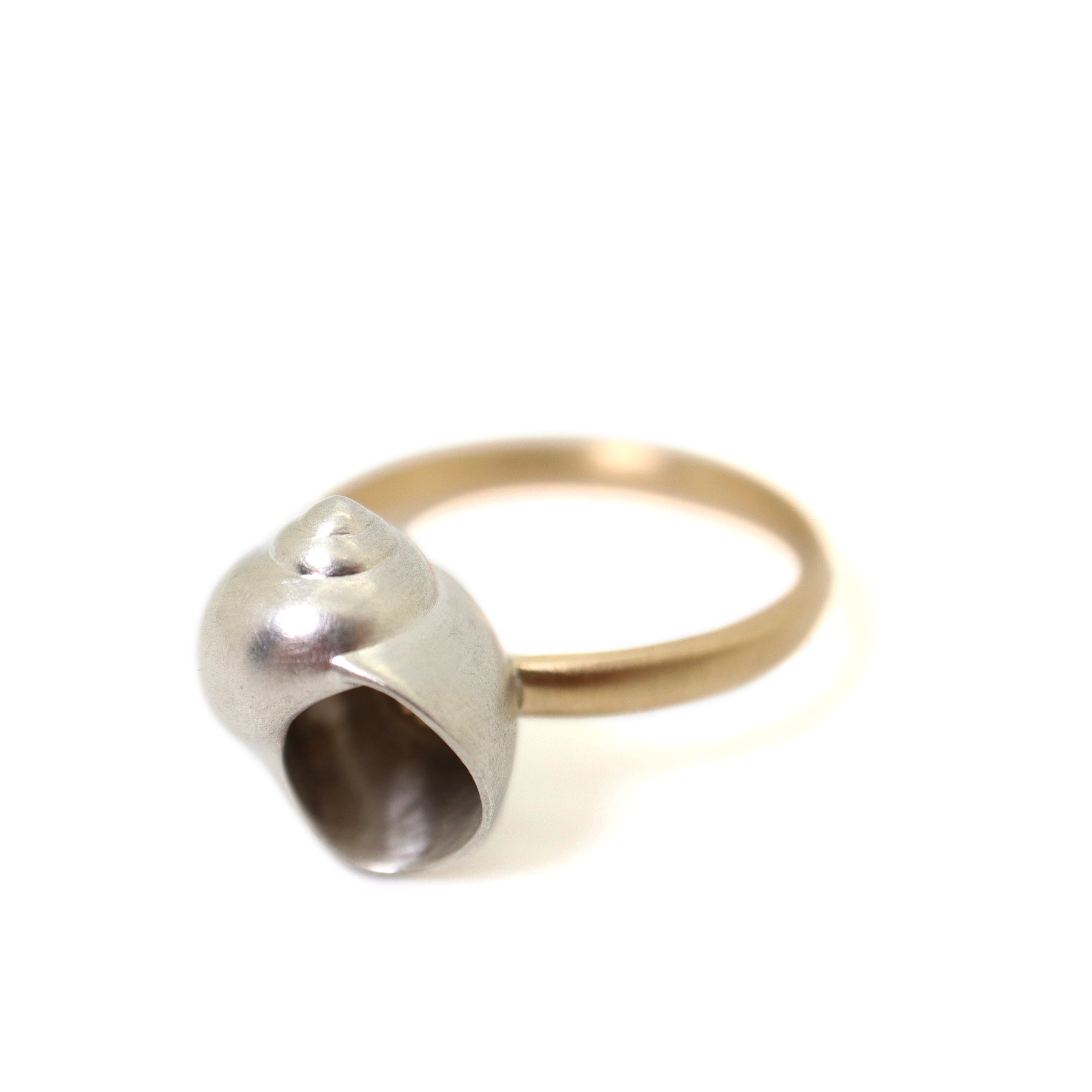 Moon snail hermit crab cameo ring - Hannah Blount