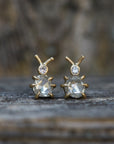 Diamond beetle lovebug vanity studs by hannah blount jewelry