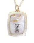 Skull scrimshaw on mother of pearl - necklace