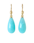 Peruvian amazonite cameo figurehead earring in gold