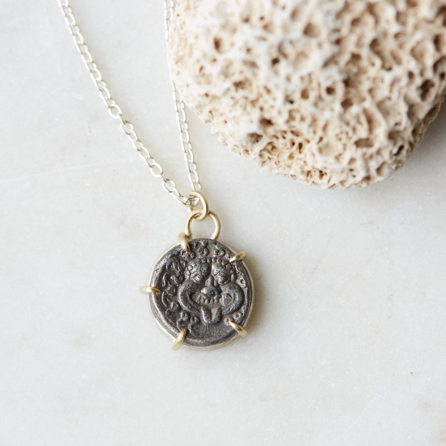 Ancient Herstory Medusa Coin Vanity Necklace