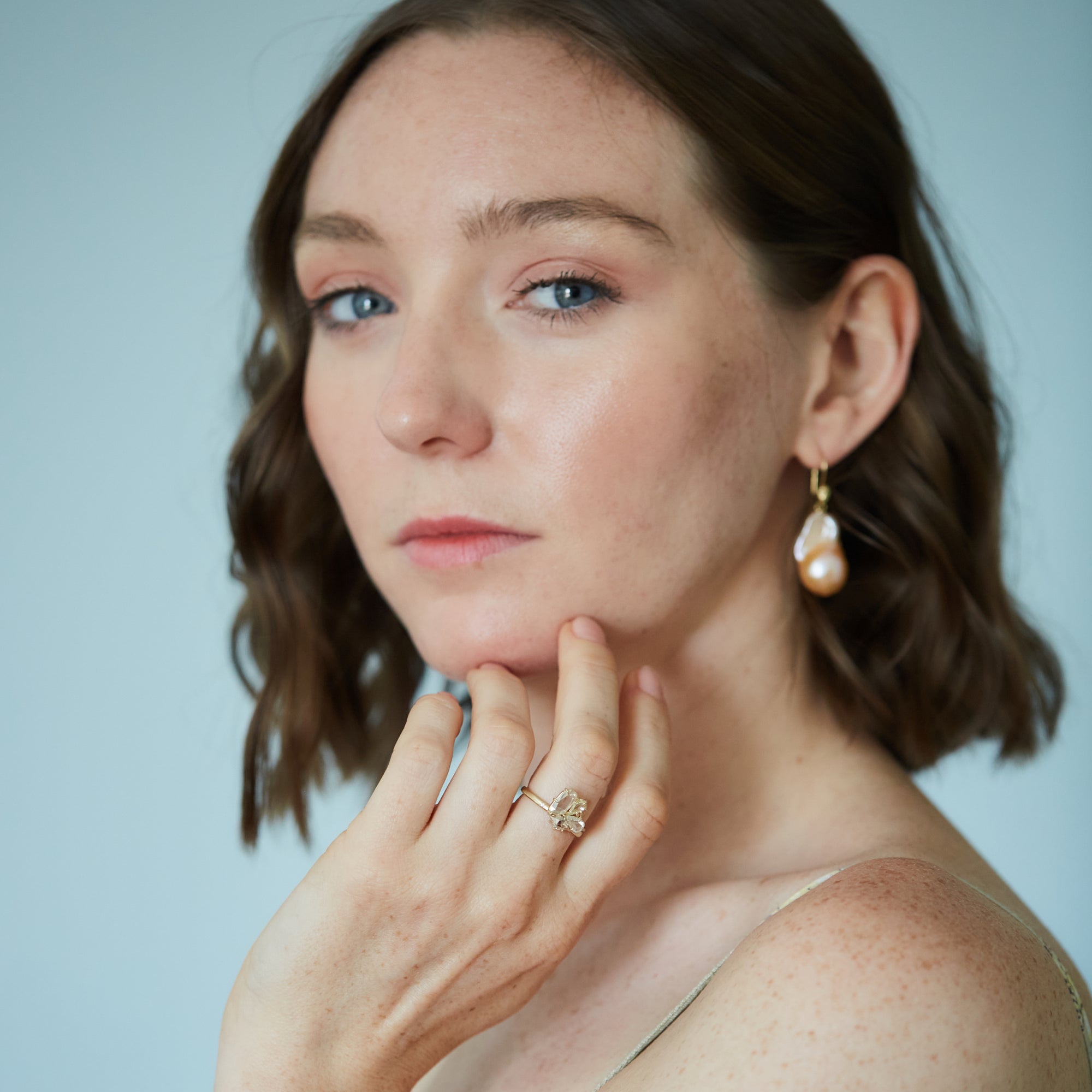 Mosaic rose cut diamond vanity ring by Hannah Blount