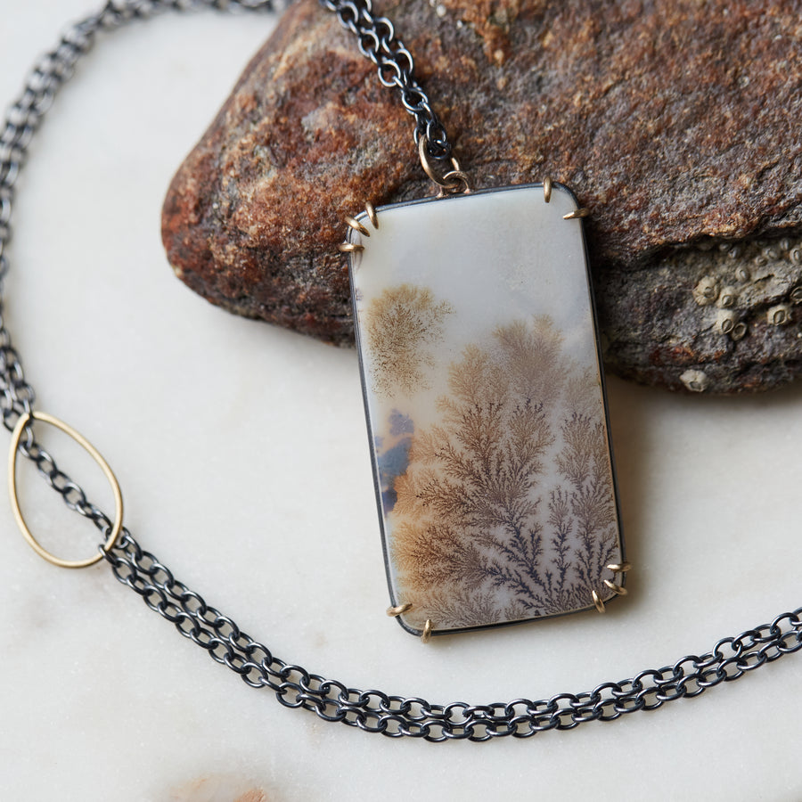 Kelp Forest Dendritic Agate Vanity Necklace