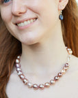 Pink Moon Pearl Ruthie B. Necklace with Barnacles