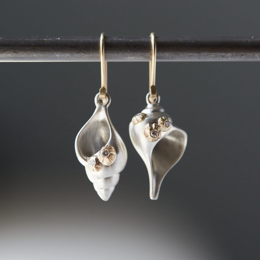 shell earrings diamond barnacles Hannah Blount