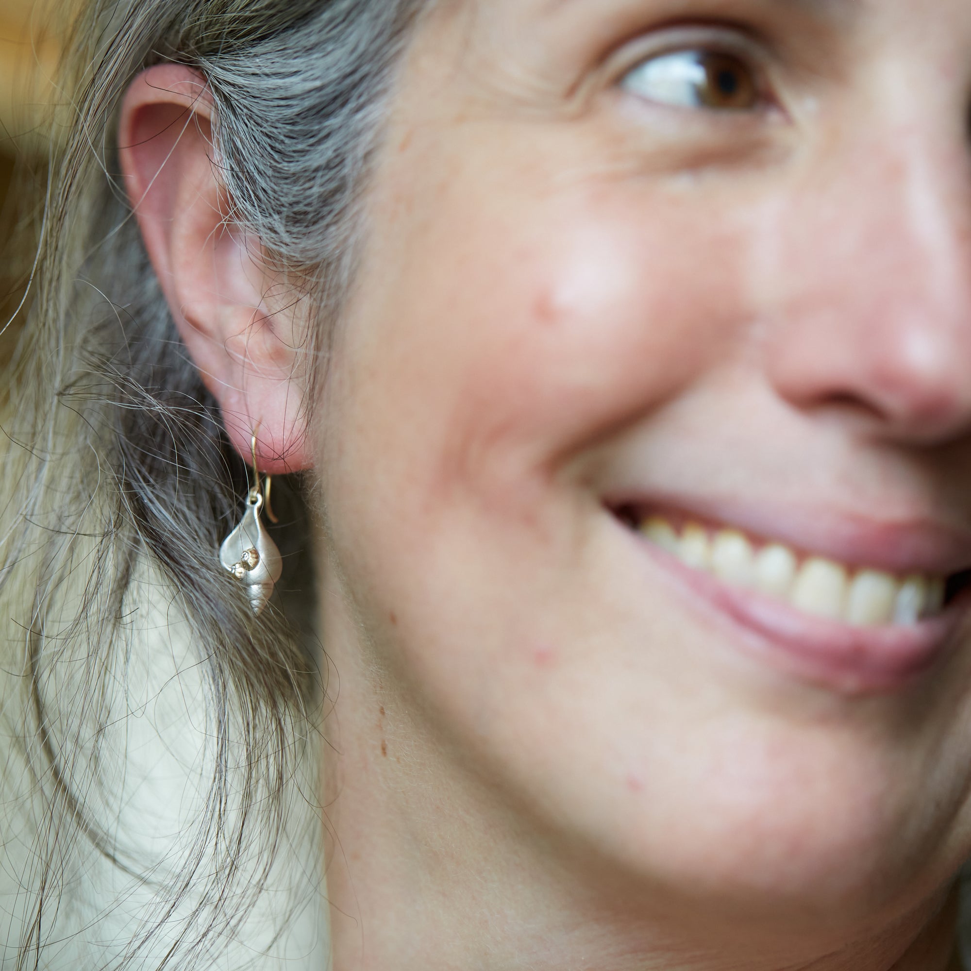 shell earrings with diamond barnacles Hannah Blount