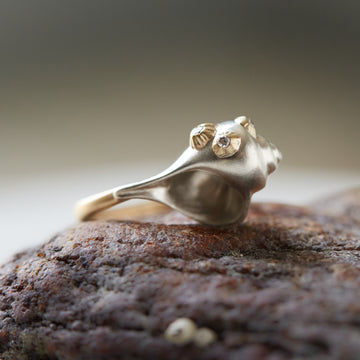 shell ring with diamond barnacles by Hannah Blount