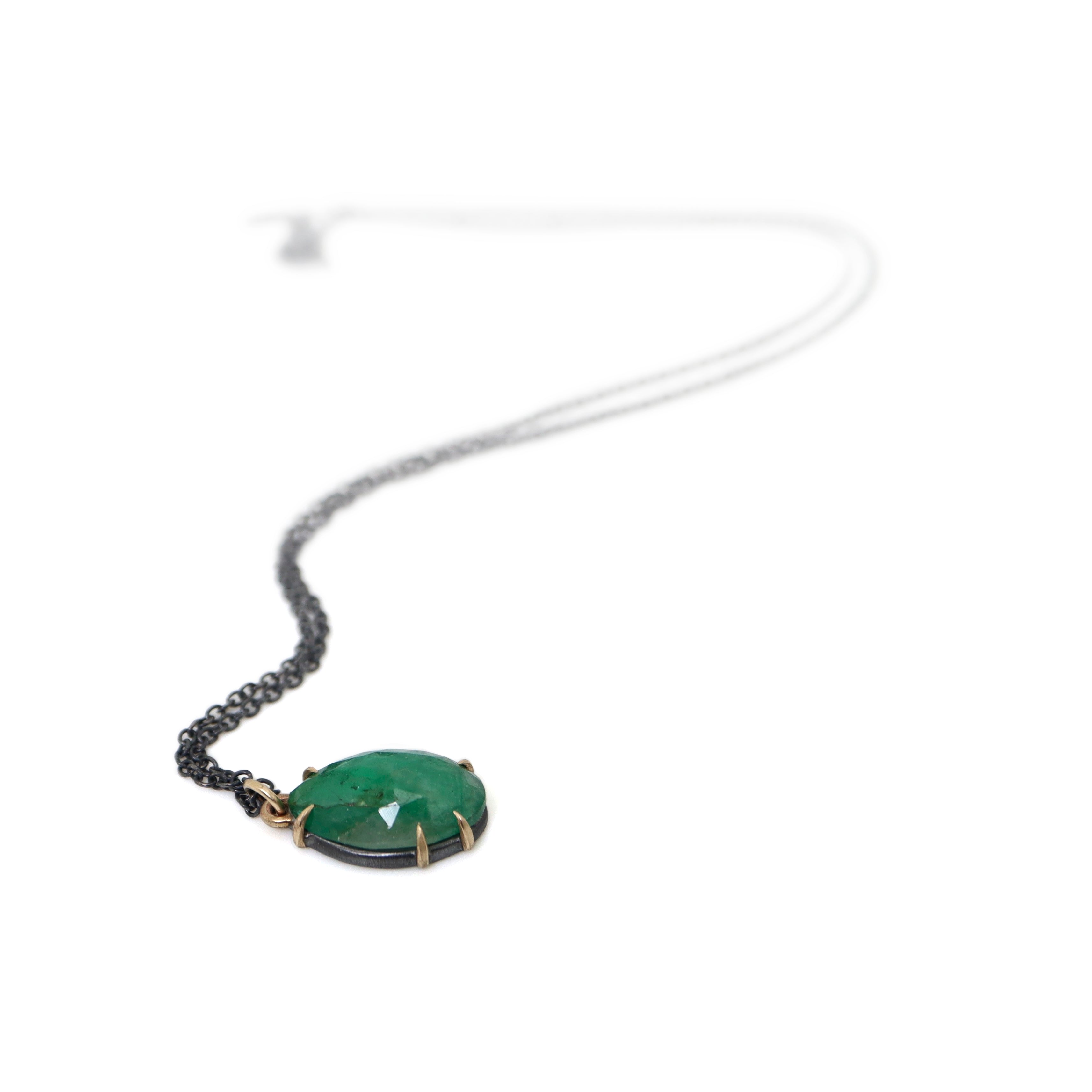 Sabal Palm Emerald Vanity Necklace