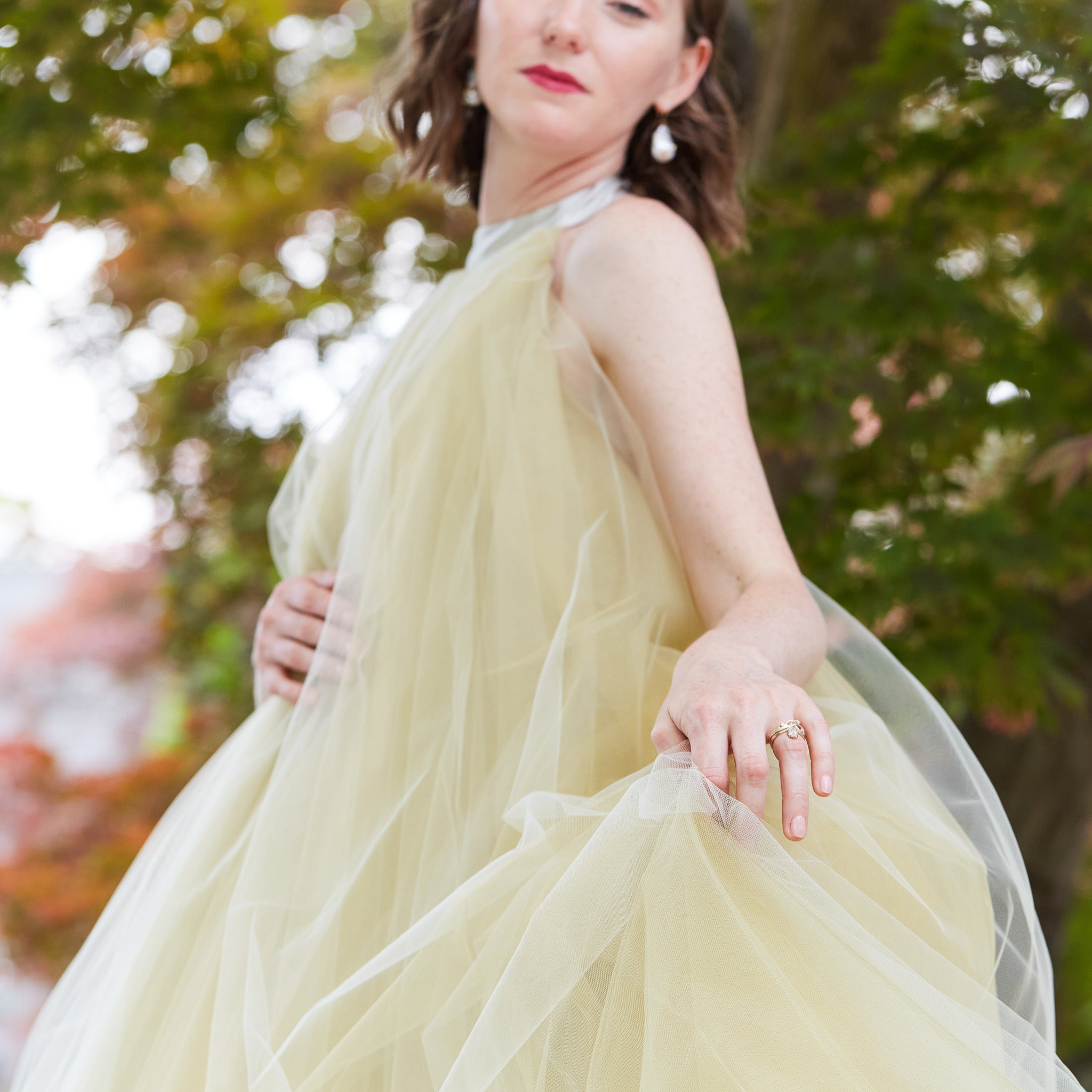 Antique Egg Diamond Vanity Ring with gold band by Hannah Blount