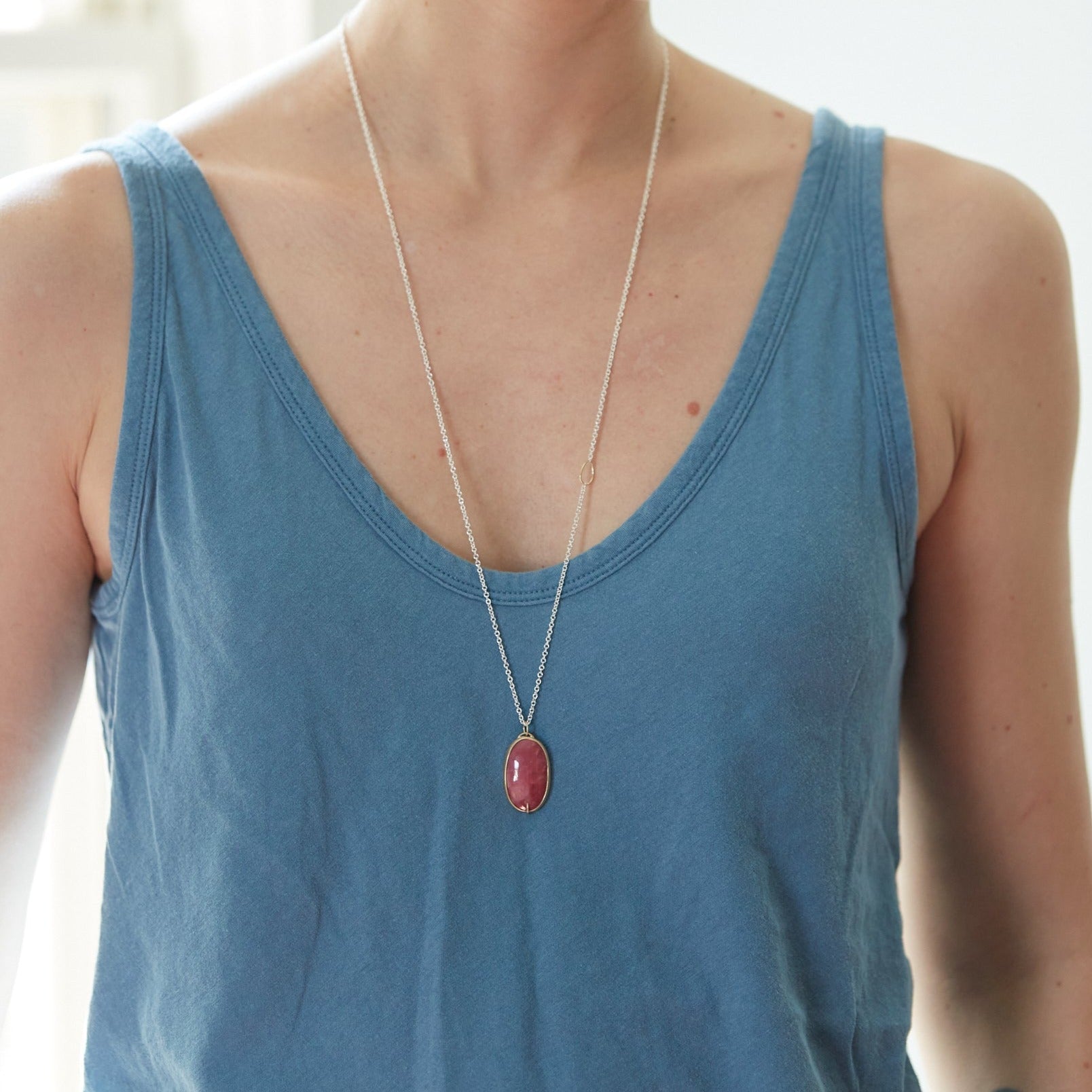 Aurora Rhodonite Vanity Necklace