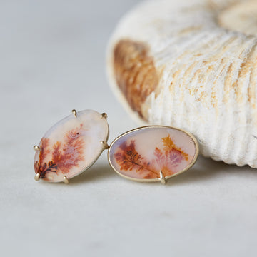 hannah blount dendritic agate stud earrings